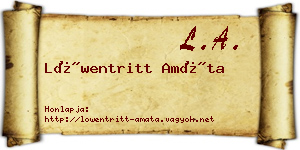 Löwentritt Amáta névjegykártya